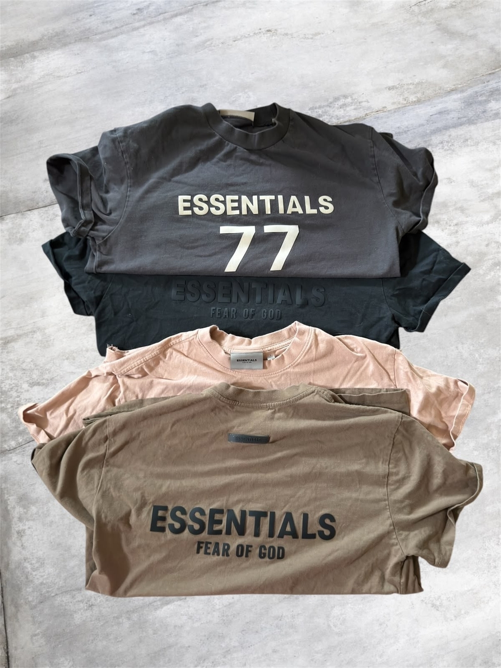 Bundle Essentials FEAR OF GOD- 4 TShirts Size L